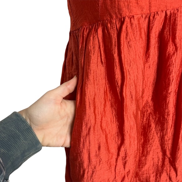 Corey Lynn Calter Mini Dress Orange Short Sleeve V Neck Zip Back Pockets Size 2 - Picture 16 of 16